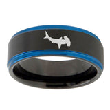 10mm-Hammerhead-Shark-Gold-Step-Edges-Brushed-Tungsten-Carbide-Mens-Promise-Ring