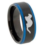10mm-Otter-Blue-Step-Edges-Brushed-Tungsten-Carbide-Mens-Promise-Ring