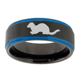 10mm-Otter-Blue-Step-Edges-Brushed-Tungsten-Carbide-Mens-Promise-Ring