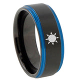 8mm-Sun-Design-Blue-Step-Edges-Tungsten-Carbide-Mens-Wedding-Ring