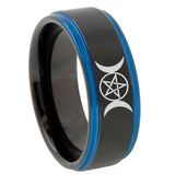10mm-Triple-Moon-Blue-Step-Edges-Brushed-Tungsten-Carbide-Mens-Promise-Ring