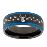 10mm-Deer-Antler-Blue-Step-Edges-Brushed-Tungsten-Carbide-Mens-Promise-Ring