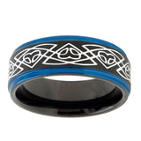 10mm-Celtic-Braided-Blue-Step-Edges-Brushed-Tungsten-Carbide-Mens-Promise-Ring