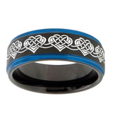 10mm-Celtic-Knot-Heart-Blue-Step-Edges-Brushed-Tungsten-Carbide-Mens-Promise-Ring