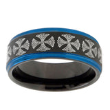 10mm-Medieval-Cross-Blue-Step-Edges-Brushed-Tungsten-Carbide-Mens-Promise-Ring
