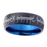 5, 8mm Lord Of The Rings Dome Blue Black Tungsten Rings For Men