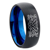 10mm Celtic Dog Dome Tungsten Carbide Blue Engagement Ring