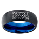 10mm Celtic Dog Dome Tungsten Carbide Blue Engagement Ring