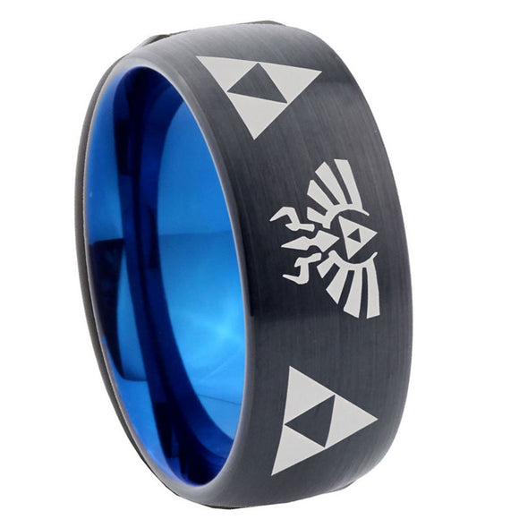 10mm-Legend-of-Zelda-Dome-Tungsten-Carbide-Blue-Engagement-Ring