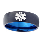 10mm-Medical-Alert-Dome-Tungsten-Carbide-Blue-Promise-Rings
