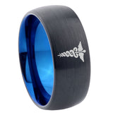 10mm-Medical-Symbol-Dome-Tungsten-Carbide-Blue-Engagement-Ring