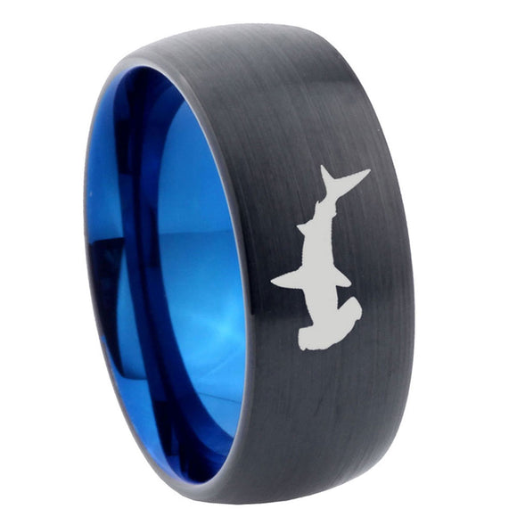 10mm-Hammerhead-Shark-Dome-Tungsten-Carbide-Blue-Engagement-Ring