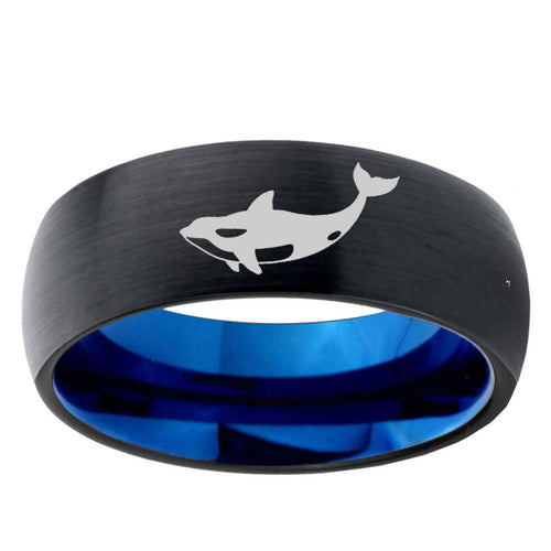 10mm Keller Whale Dome Tungsten Carbide Blue Engagement Ring
