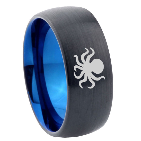 10mm-Octopus-Dome-Tungsten-Carbide-Blue-Engagement-Ring