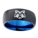 10mm-Raccoon-Animal-Dome-Tungsten-Carbide-Blue-Engagement-Ring