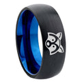 10mm Raccoon Animal Dome Tungsten Carbide Blue Engagement Ring