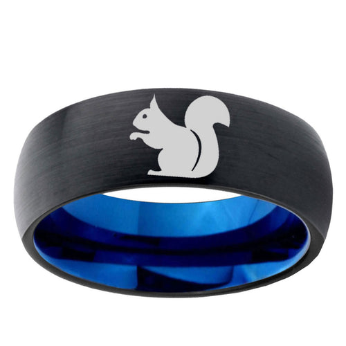 10mm Squirrel Dome Tungsten Carbide Blue Engagement Ring