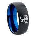10mm Hatchet Woman Dome Tungsten Carbide Blue Engagement Ring