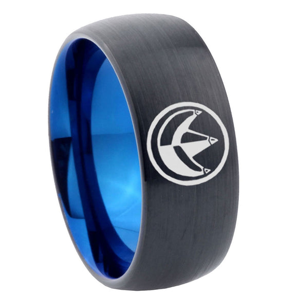 10mm-Green-Ranger-Power-Dome-Tungsten-Carbide-Blue-Engagement-Ring