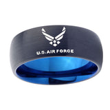 10mm-US-Air-Force-Dome-Tungsten-Carbide-Blue-Personalized-Ring
