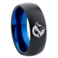 10mm Ghostbusters Dome Tungsten Carbide Blue Wedding Ring
