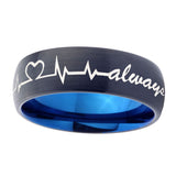 10mm-Heart-Beat-forever-Heart-always-more-Dome-Tungsten-Blue-Promise-Ring