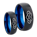 Infinity Loves Dome Blue Tungsten Mens Band Set