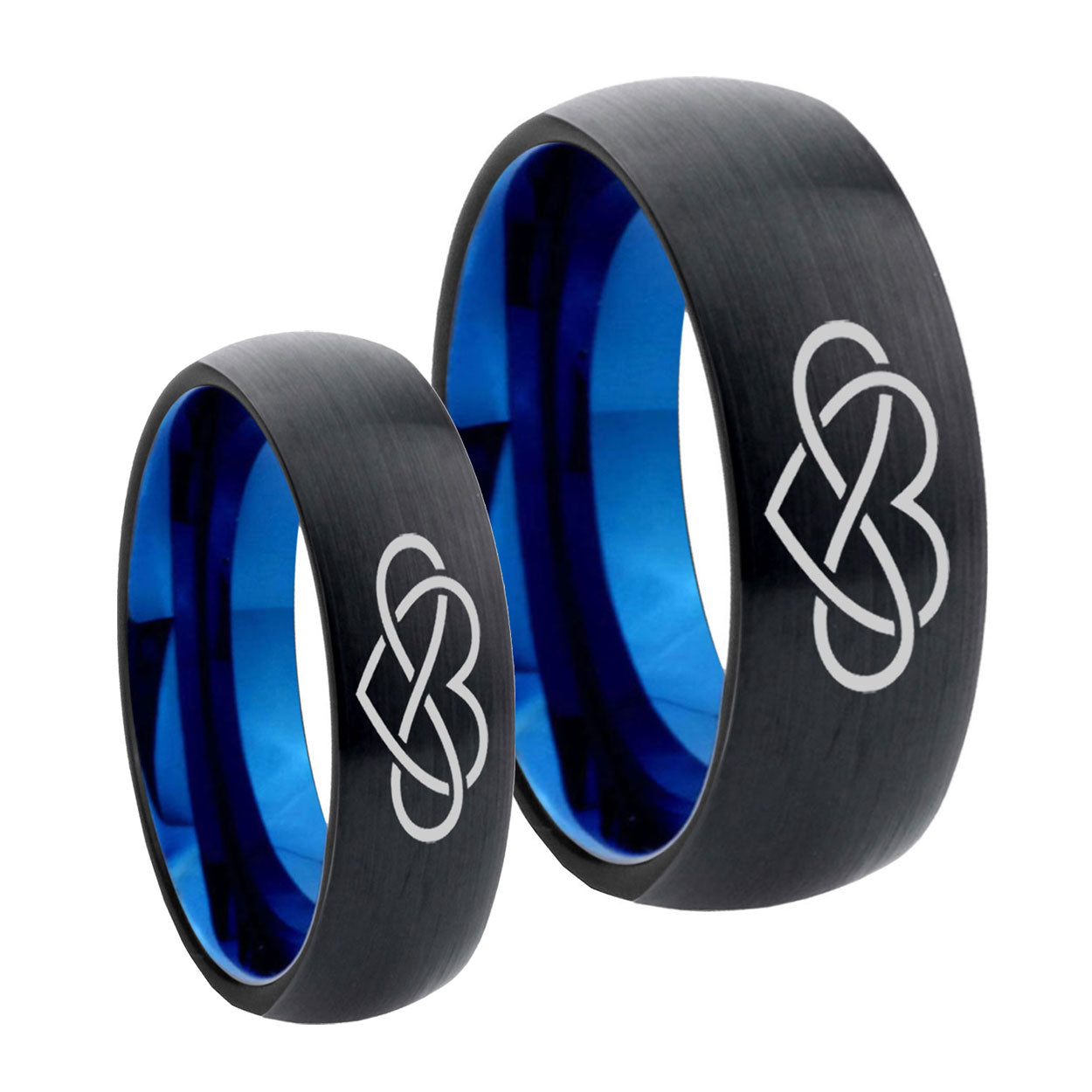 Infinity Loves Dome Blue Tungsten Mens Band Set