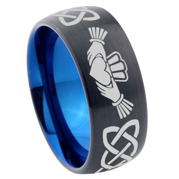 8mm-Irish-Claddagh-Dome-Tungsten-Carbide-Blue-Wedding-Band-Mens