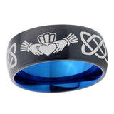 10mm-Irish-Claddagh-Dome-Tungsten-Carbide-Blue-Engagement-Ring