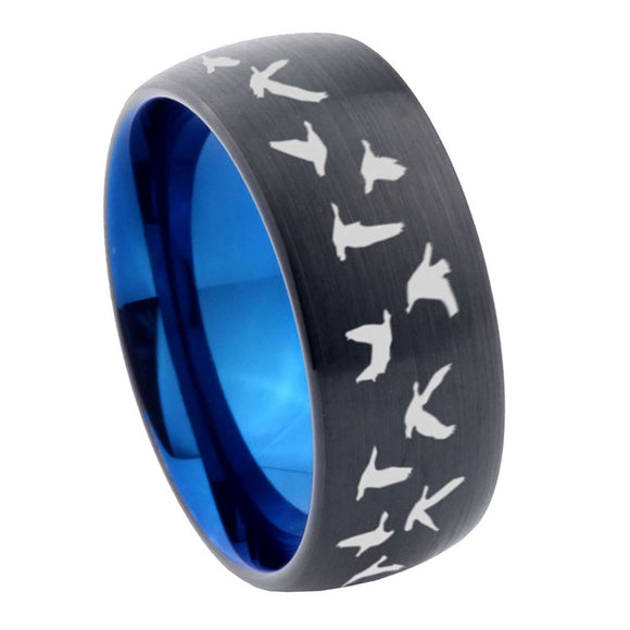 10mm-Flying-Geese-Hunting-Dome-Tungsten-Carbide-Blue-Engagement-Ring