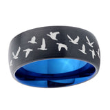 10mm-Flying-Geese-Hunting-Dome-Tungsten-Carbide-Blue-Engagement-Ring
