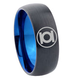 8mm Green Lantern Dome Blue Black Tungsten Wedding Rings For Her