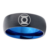 5, 8mm Green Lantern Dome Blue Black Tungsten Wedding Rings For Her