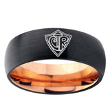 5, 8mm CTR Design Dome Tungsten Carbide Rose Gold Men's Band Ring