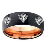5mm Multiple CTR Dome Black And Rose Gold Tungsten Carbide Anniversary Ring