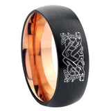 10mm Celtic Dog Dome Tungsten Rose Gold Custom Ring for Men