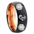 8mm Marine Chief Master Sergeant Two-Tone Classic Dome Black Rose Gold Tungsten Wedding Band