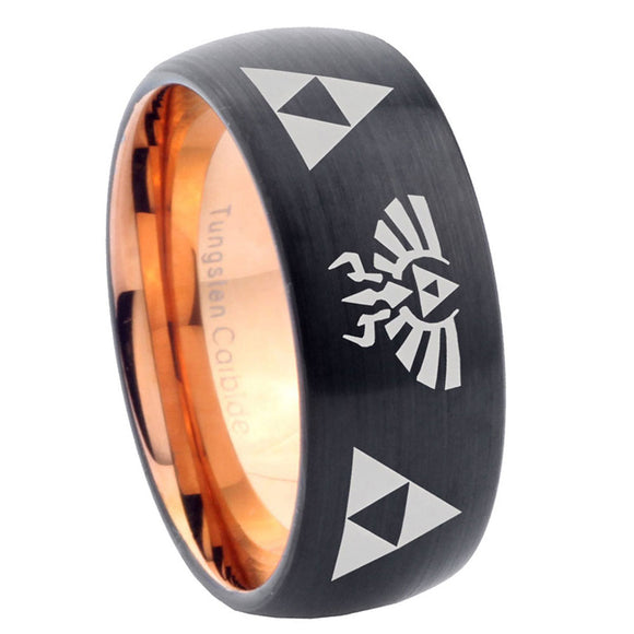 10mm-Legend-of-Zelda-Dome-Tungsten-Rose-Gold-Custom-Ring-for-Men