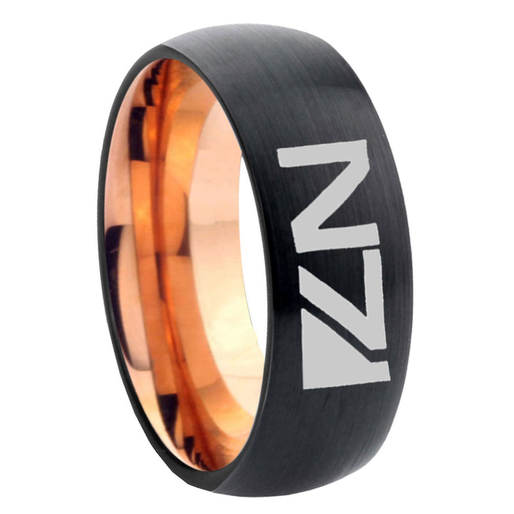 10mm N7 Design Dome Tungsten Rose Gold Custom Ring for Men