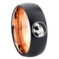 8mm Thundercat Two-Tone Classic Dome Black Rose Gold Tungsten Wedding Band