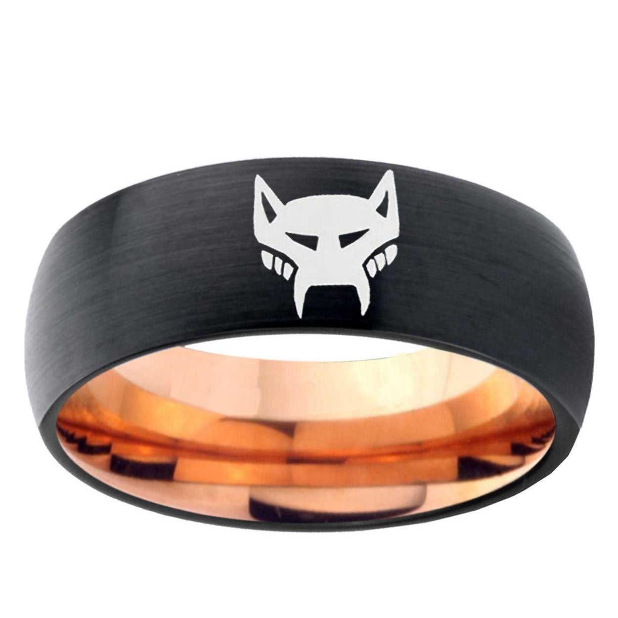 5mm Maximal Two-Tone Classic Dome Black Rose Gold Tungsten Wedding Band