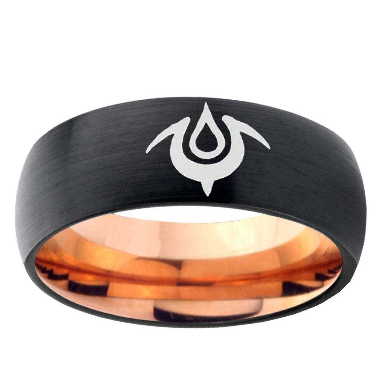 5mm Naga Two-Tone Classic Dome Black Rose Gold Tungsten Wedding Band