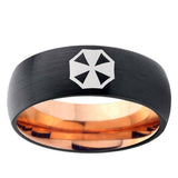 5mm Resident Evil Dome Black And Rose Gold Tungsten Carbide Men's Bands Ring