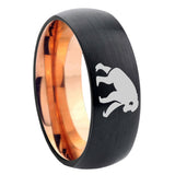 8mm Chimpanzee Dome Tungsten Carbide Rose Gold Anniversary Ring