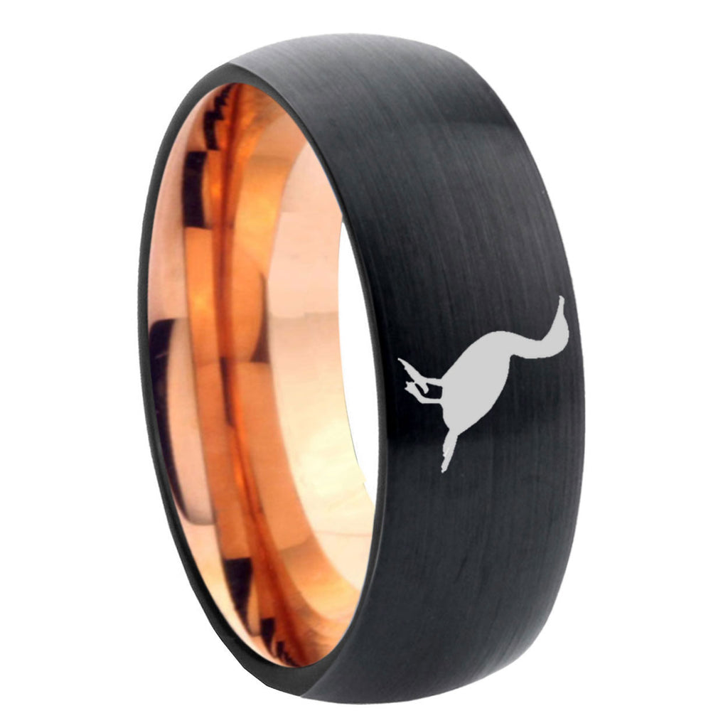10mm Cormorant Dome Tungsten Rose Gold Custom Ring for Men