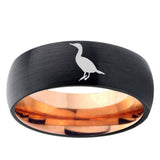 5, 8mm Cormorant Dome Tungsten Carbide Rose Gold Anniversary Ring