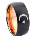 10mm-Crescent-Moon-Stars-Dome-Tungsten-Rose-Gold-Custom-Ring-for-Men