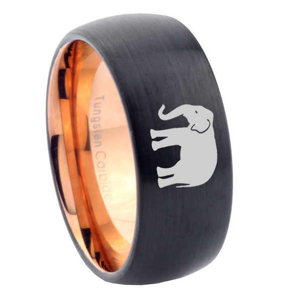 10mm-Elephant-Dome-Tungsten-Rose-Gold-Custom-Ring-for-Men