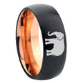 10mm Elephant Dome Tungsten Rose Gold Custom Ring for Men